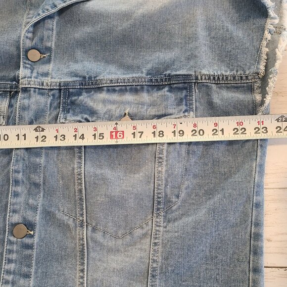 Milio Milano Italy Denim Vest Cut Off Sleeve Biker Trucker Grunge NEW XL Button - Picture 5 of 10